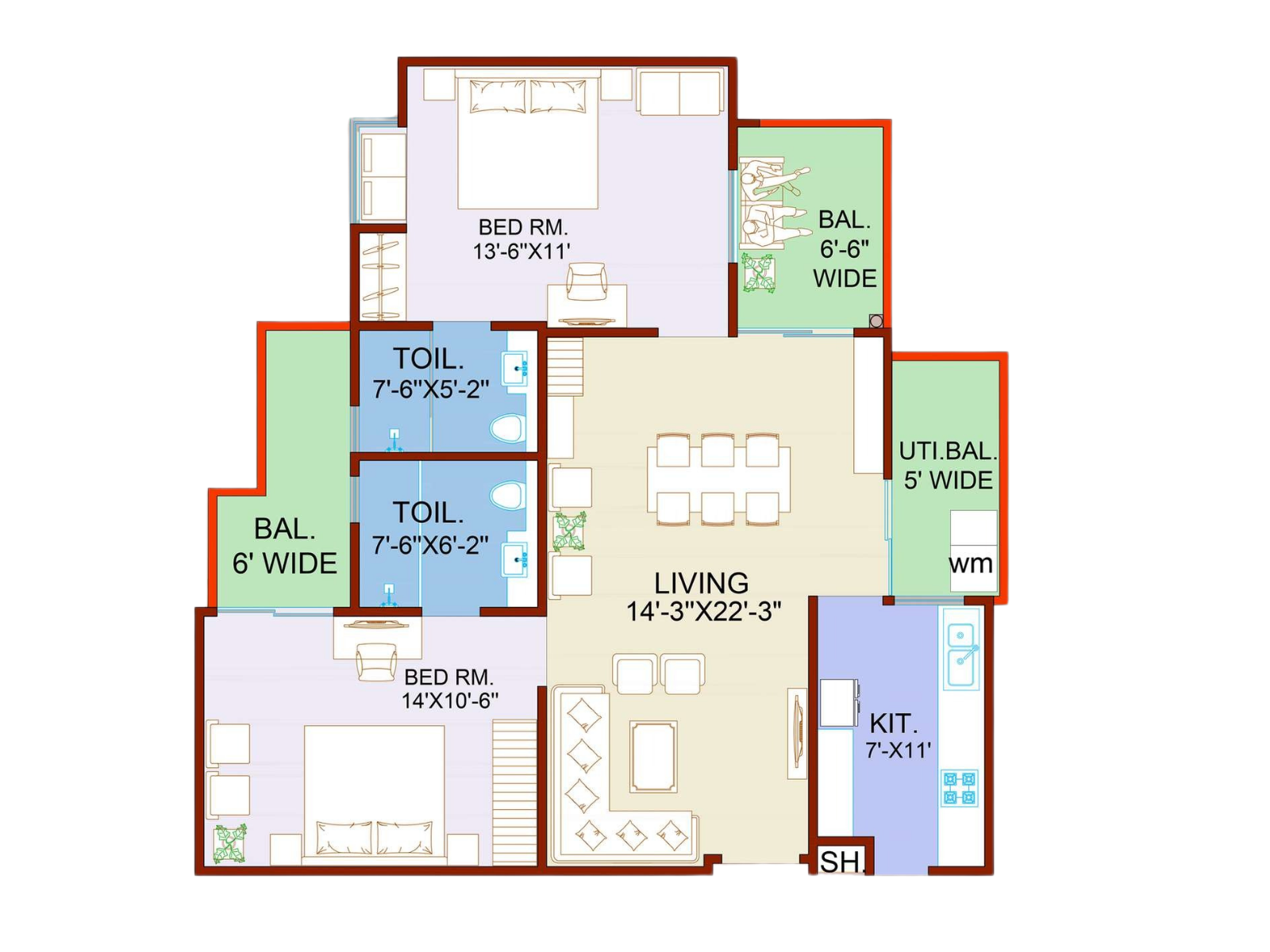 Villa C 2D Floor Plan